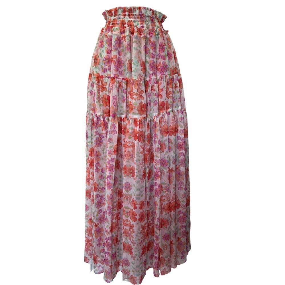 Misa Los Angeles Floral Print Maxi Skirt Size Small